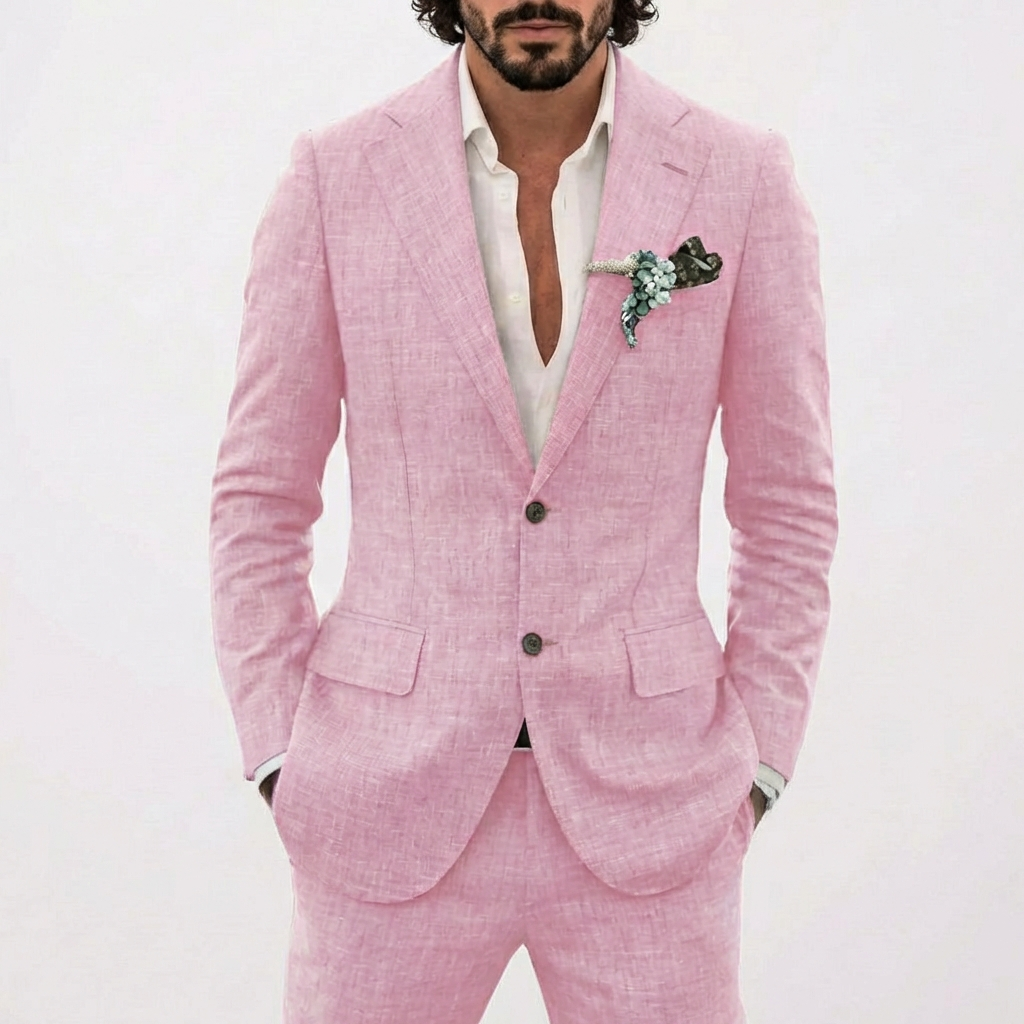 Traje de lino para hombre — Corte entallado slim fit para bodas